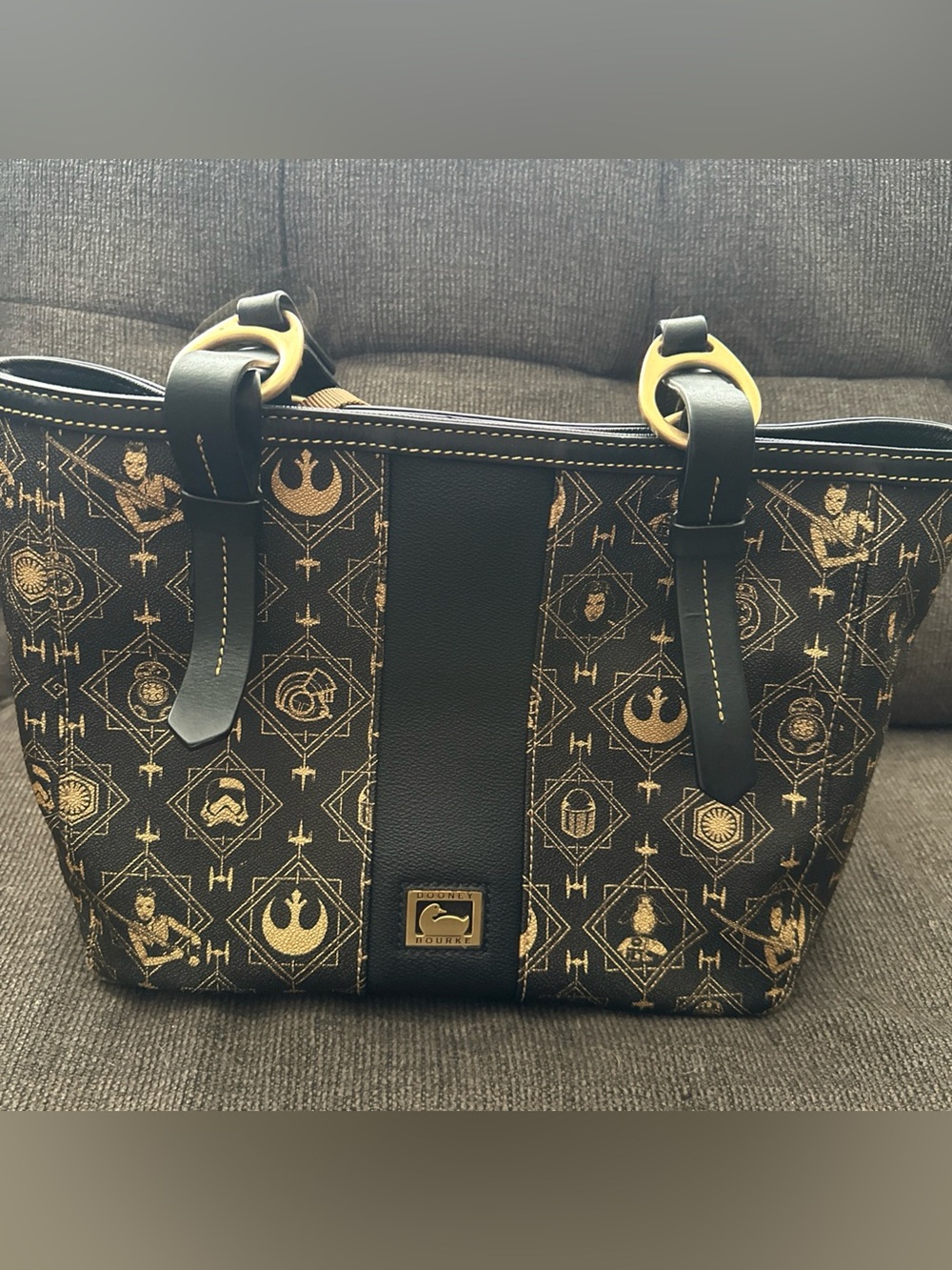 Dooney & Bourke Disney Star Wars The Last Jedi Shoulder Tote Bag Black and Gold